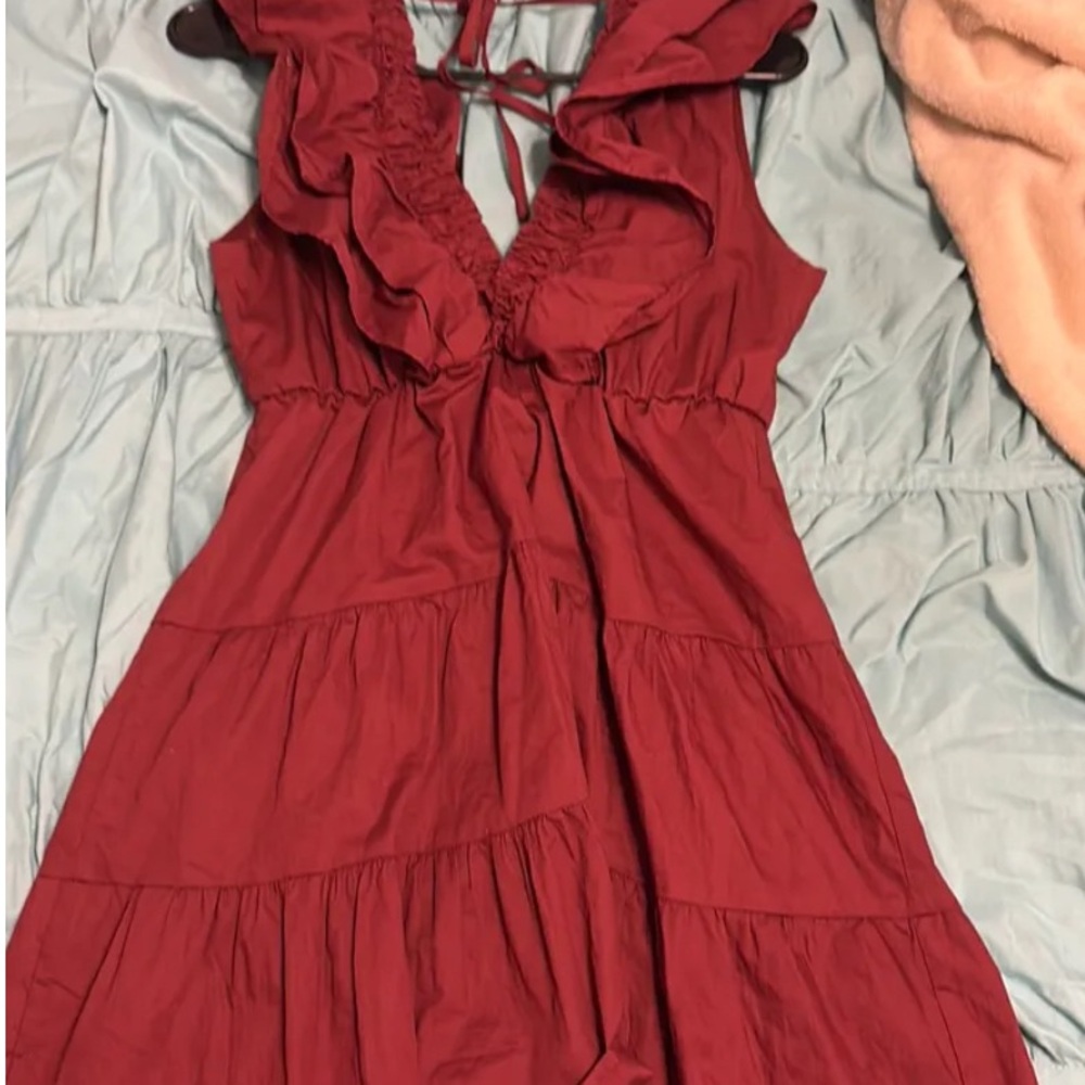 Altar'd State Red Dress with Ruffles